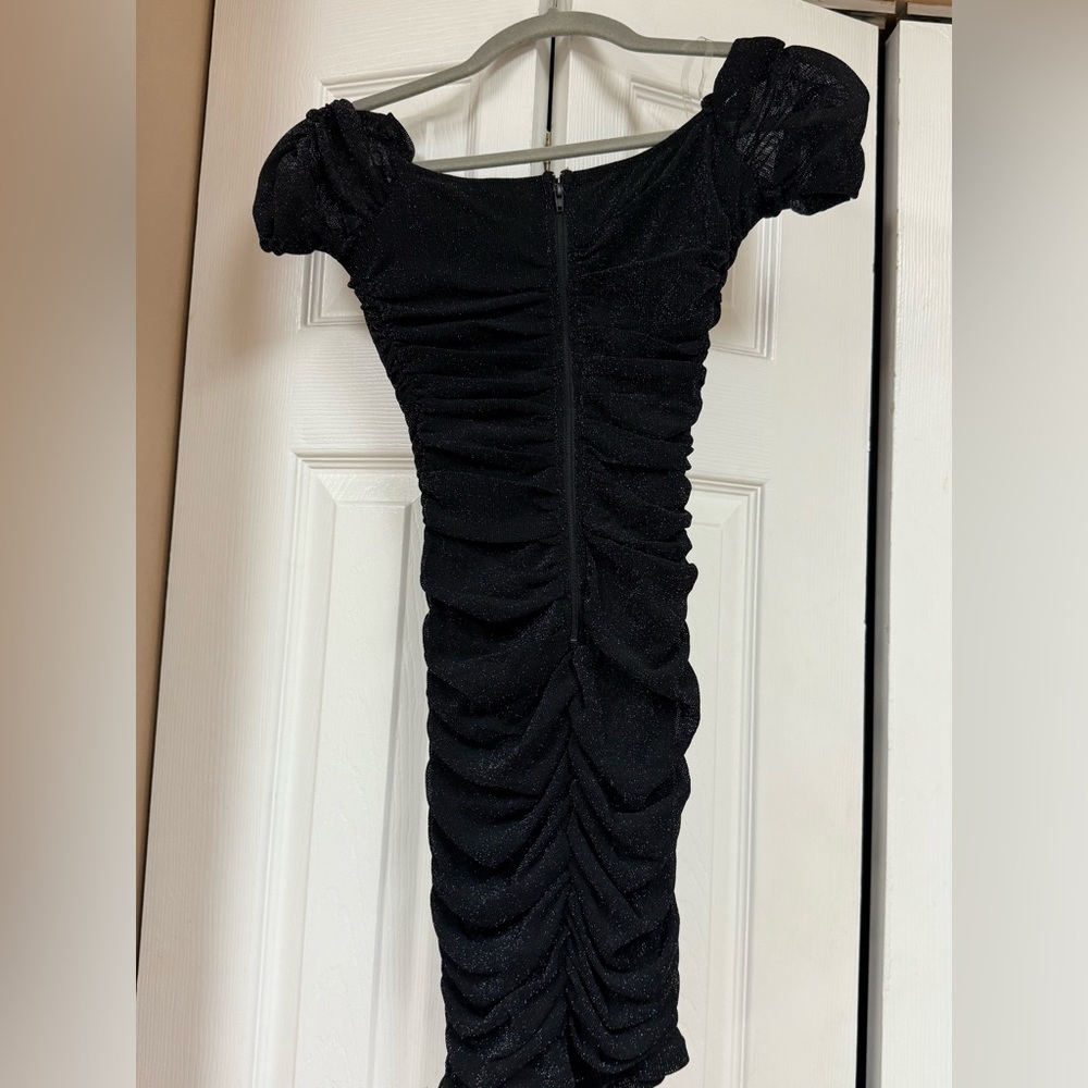Elegant Black Ruched Dress